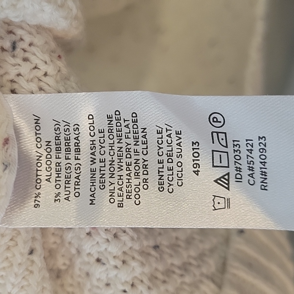 LOFT Cream Speckled Scoop-Neck Knit Sweater - Picture 6 of 8